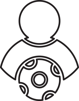outline football player with ball icon png