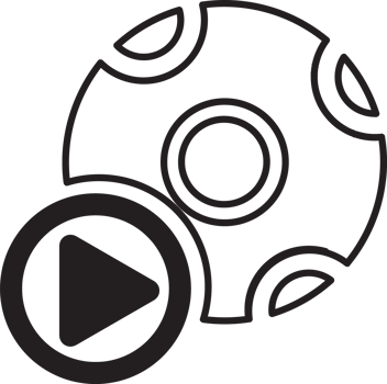 soccer ball with play button icon png
