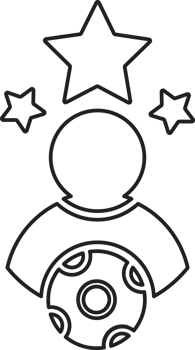 outline person with a star icon png