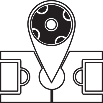 location sign in the middle of football field png