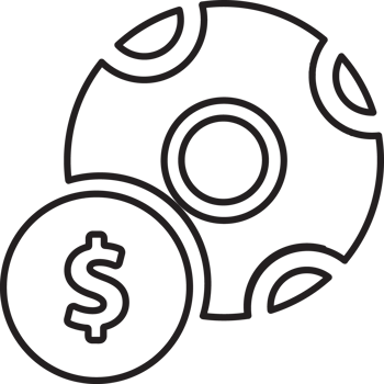 outline ball with money icon png