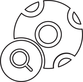 outline ball with search icon png