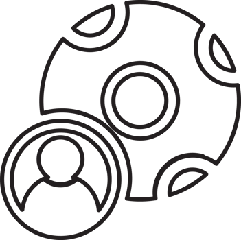 outline soccer ball with player icon png