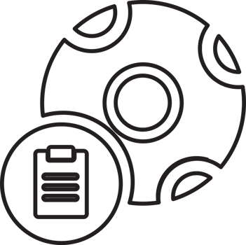 outline soccer ball with clipboard icon png