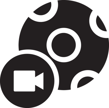 black soccer ball with record icon png