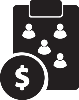 black clipboard with finance and player icon on it png