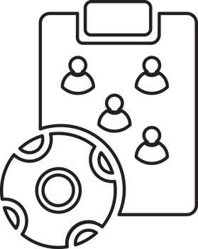 outline clipboard with football player icon on it png
