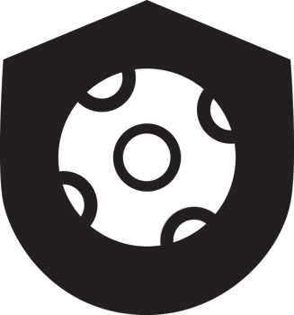 black defense shield ball icon png