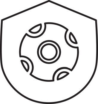 outline defense shield with ball icon png