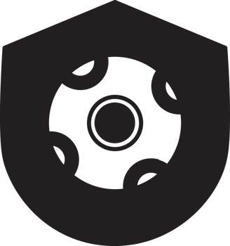 black shield with ball icon png
