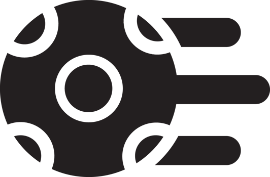black football ball with movement icon png