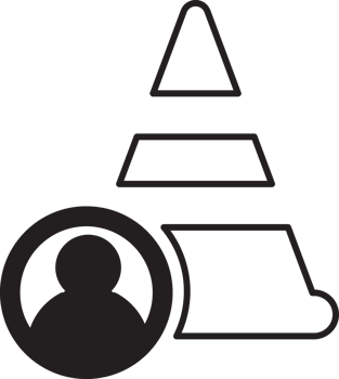 training cone with user icon png