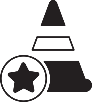 training cone with favorite star icon png