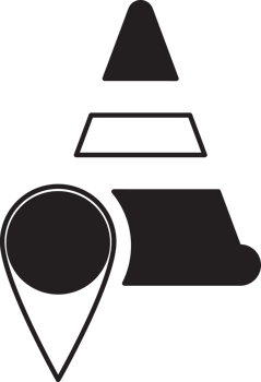 training cone with map location icon png