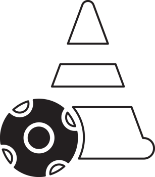 training cone with a football ball png