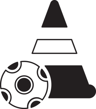 training cone with a soccer ball png