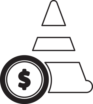 training cone with money icon png