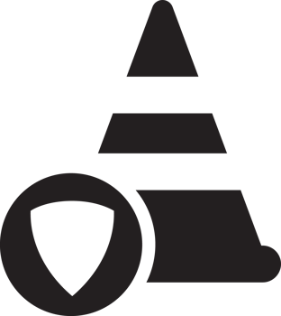 black training cone with shield icon png
