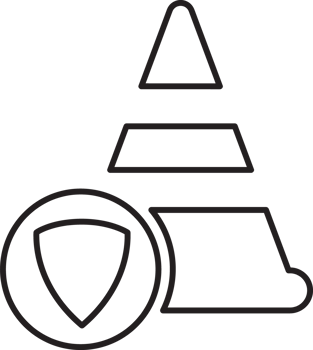 outline training cone with shield icon png