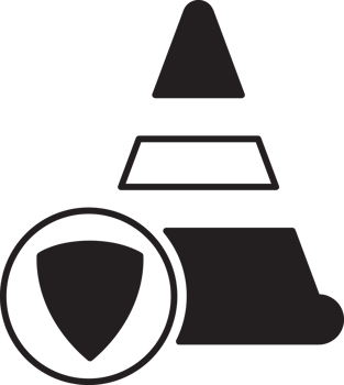 training cone with security shield icon png