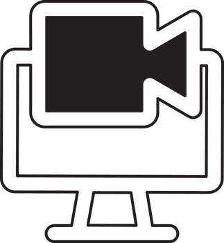 computer with record icon png