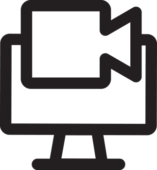 outline computer with record icon png