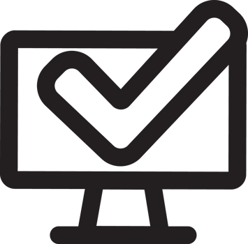 outline computer with checkmark icon png