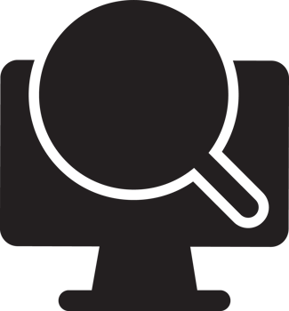 black computer with explore icon png