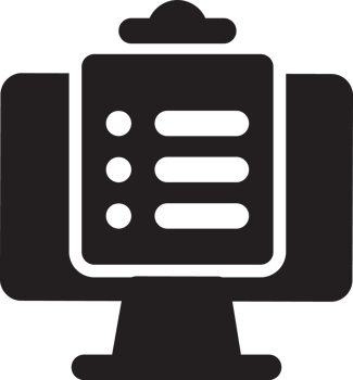 black task icon on a computer monitor png
