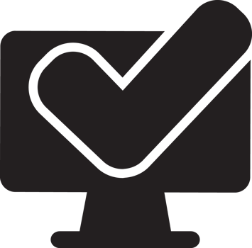 black computer with checkmark icon png