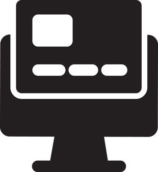 black computer with card payment icon png