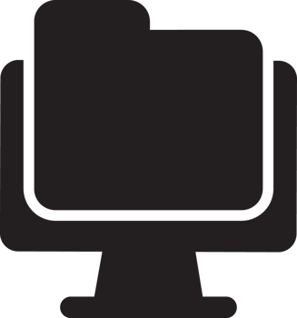 black computer icon with file folder png