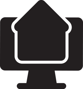 computer monitor with home icon png