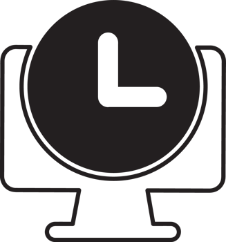 clock icon on a computer monitor png