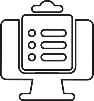 outline task icon on a computer monitor png