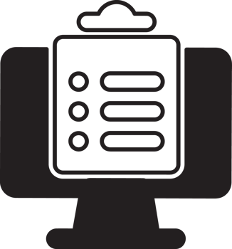 clipboard task icon on a computer monitor png