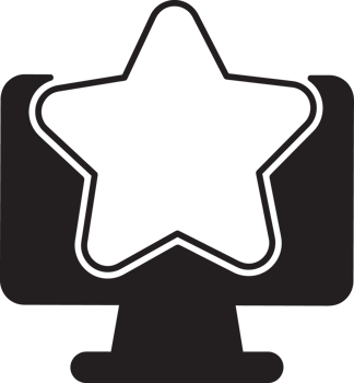 star icon on a computer monitor png