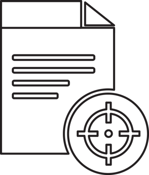 outline document icon with a target on it png