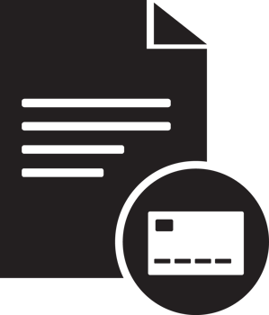 black document with credit card icon png