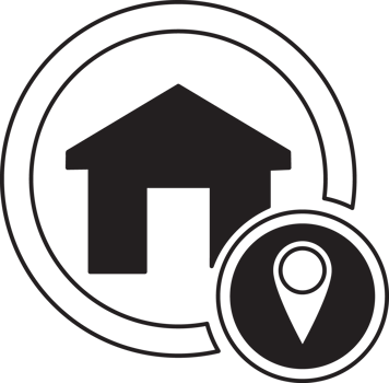 home icon with location pin png