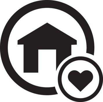black home icon with heart png