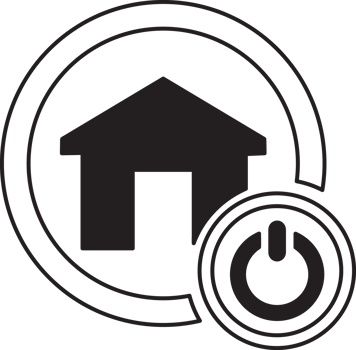 home button icon with a house and power button png