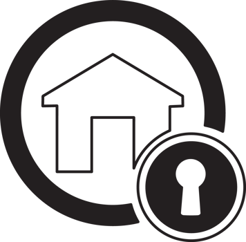 home key icon with a house and keyhole png
