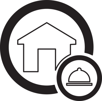 simple house with a bell icon png