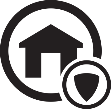 black home security icon with shield png