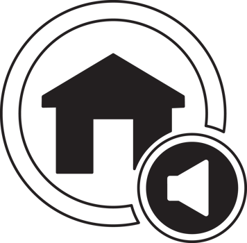 home icon with a sound button png