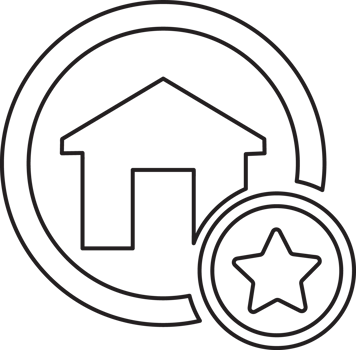 outline house with a star icon png