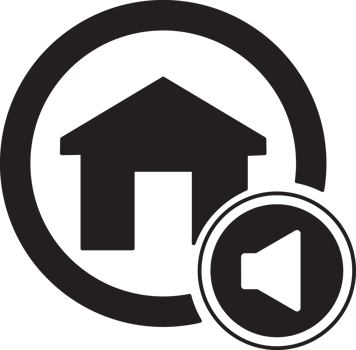 black house icon with a sound button png