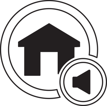 house icon with a sound button png