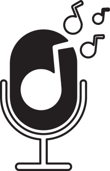 podcast microphone with music note icon png